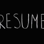 resume lettering text on black background